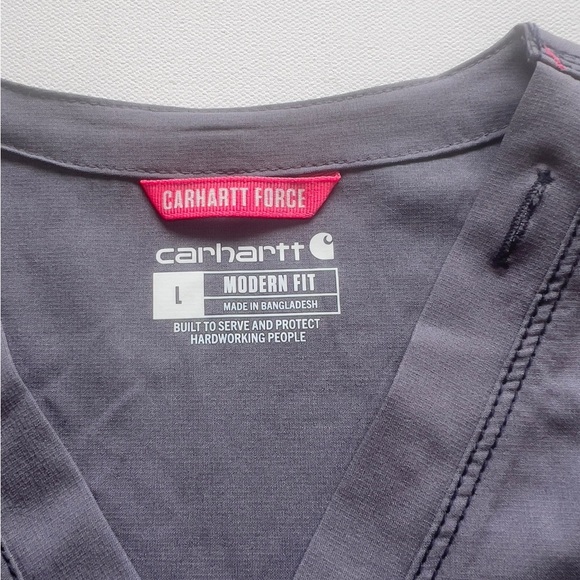 NWT Carhartt Force Scrub Top Womens Large Gray V-Neck Pockets Stretch (G4) - Picture 7 of 10